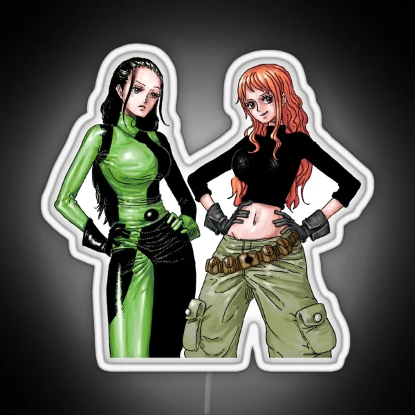 Robin And Nami As Shego And Kim Possible One Piece X RGB Neon Sign