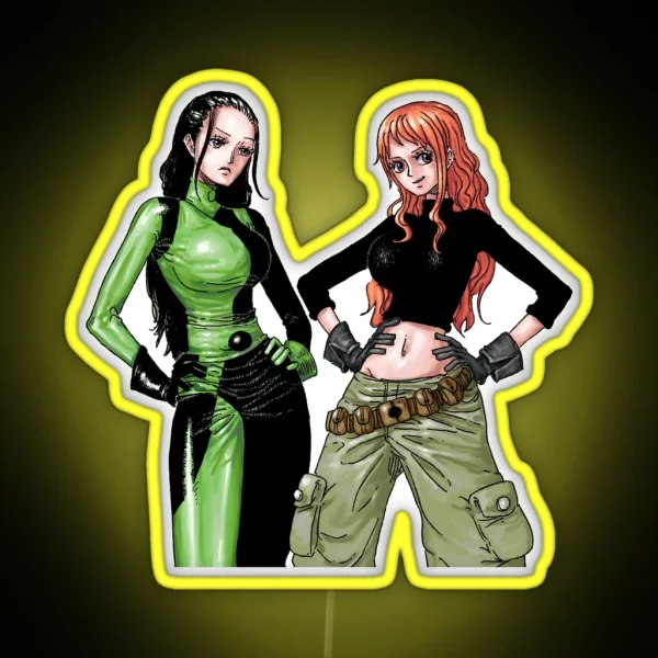 Robin And Nami As Shego And Kim Possible One Piece X RGB Neon Sign