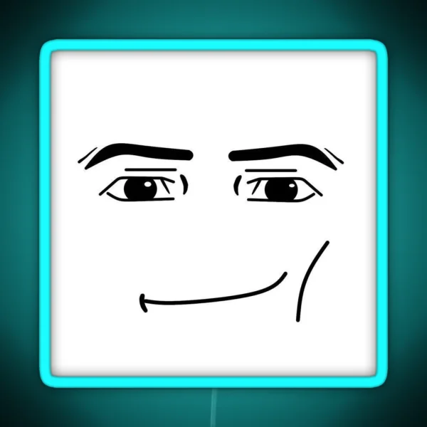 Roblox Man Face RGB Neon Sign