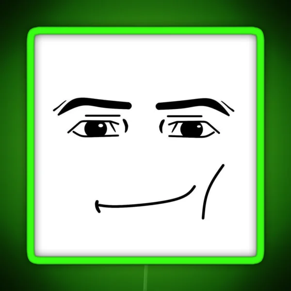 Roblox Man Face RGB Neon Sign