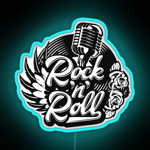 Rock 50s Rockabilly Music Rock And Roll Vintage Rocker RGB Neon Sign