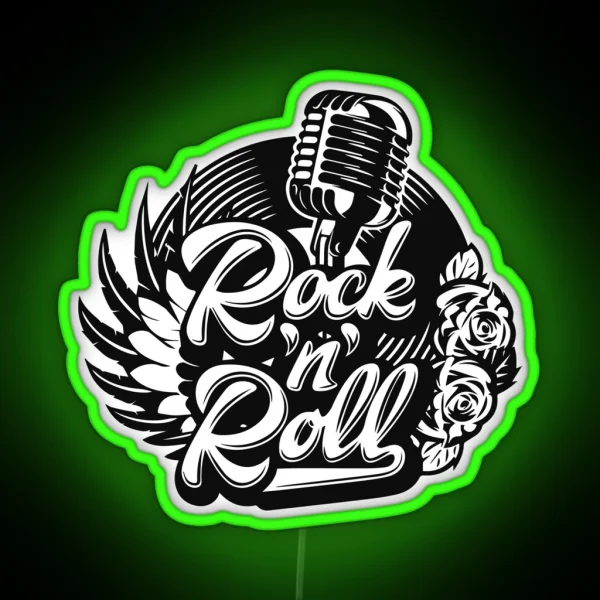 Rock 50s Rockabilly Music Rock And Roll Vintage Rocker RGB Neon Sign