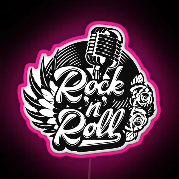 Rock 50s Rockabilly Music Rock And Roll Vintage Rocker RGB Neon Sign