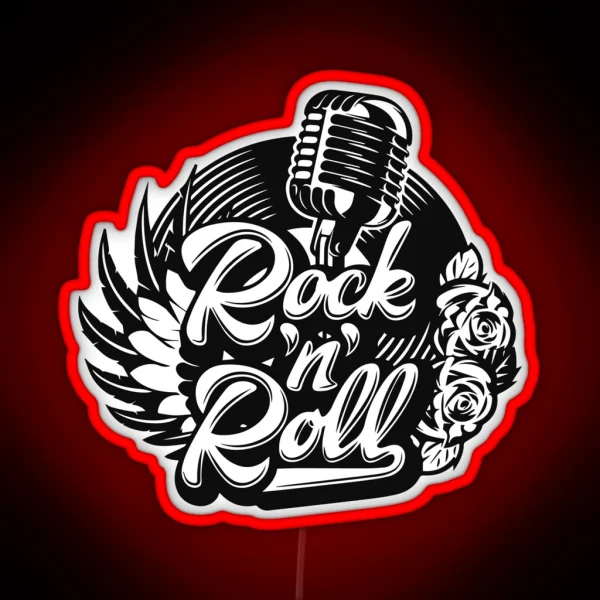 Rock 50s Rockabilly Music Rock And Roll Vintage Rocker RGB Neon Sign