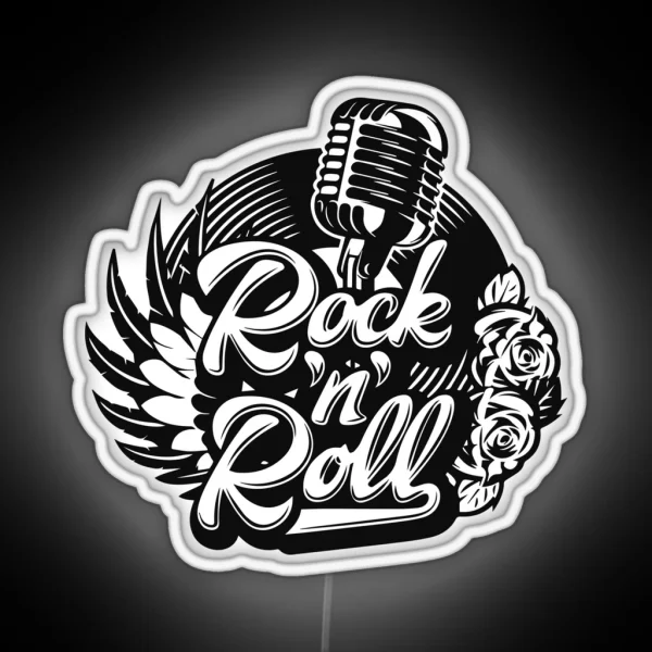 Rock 50s Rockabilly Music Rock And Roll Vintage Rocker RGB Neon Sign