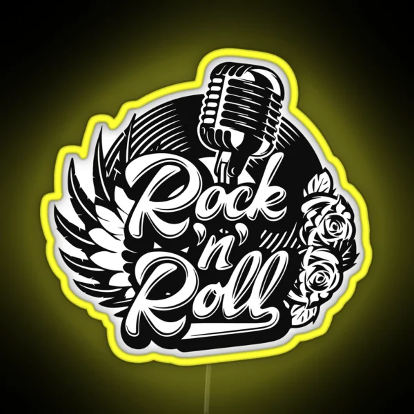 Rock 50s Rockabilly Music Rock And Roll Vintage Rocker RGB Neon Sign
