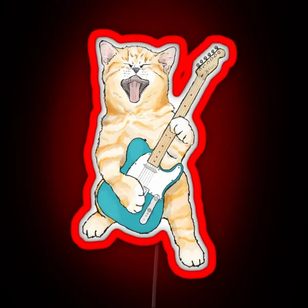 Rock And Roll Kitten RGB Neon Sign