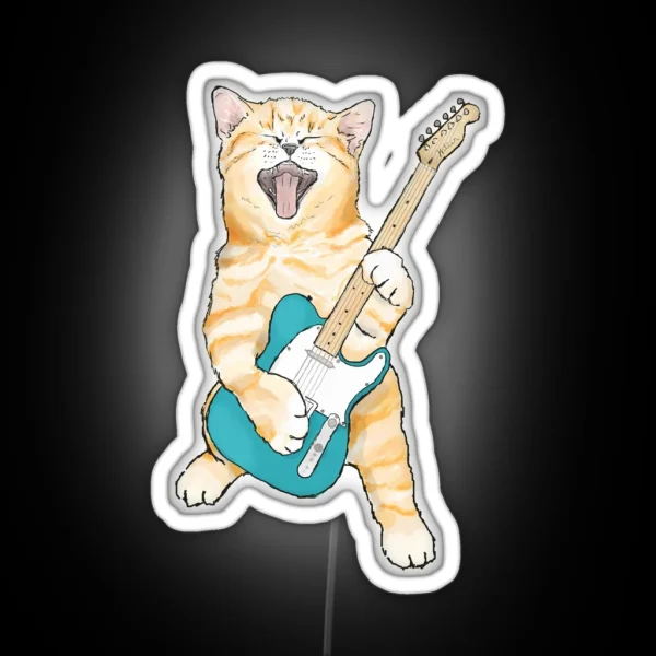 Rock And Roll Kitten RGB Neon Sign