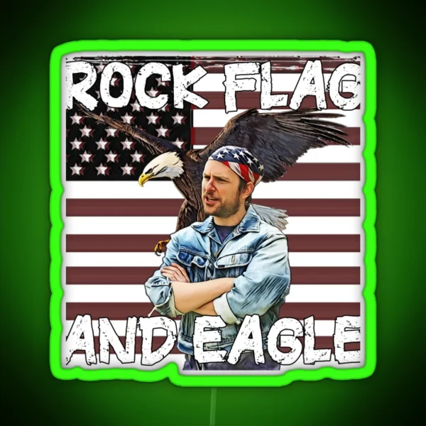 Rock Flag And Eagle RGB Neon Sign