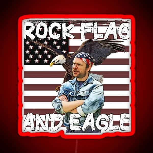 Rock Flag And Eagle RGB Neon Sign