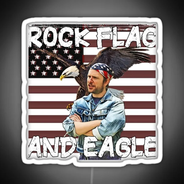 Rock Flag And Eagle RGB Neon Sign