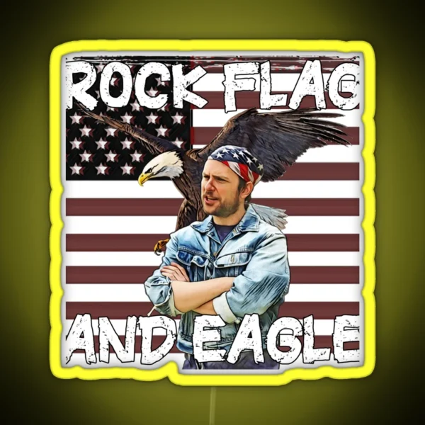 Rock Flag And Eagle RGB Neon Sign