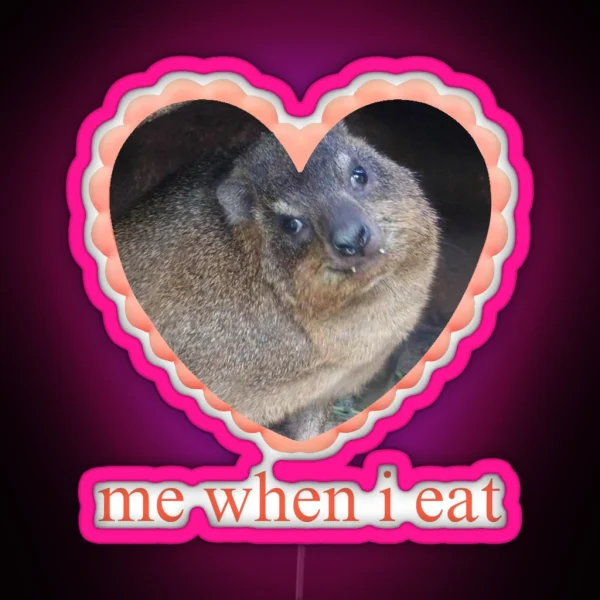 Rock Hyrax Awawa Love Heart RGB Neon Sign