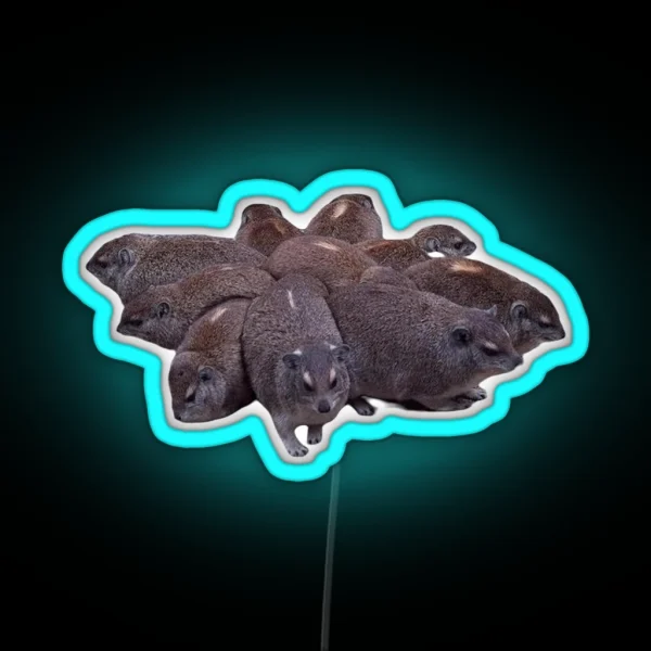 Rock Hyrax Cluster RGB Neon Sign