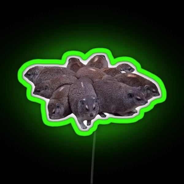 Rock Hyrax Cluster RGB Neon Sign