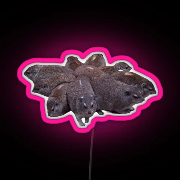 Rock Hyrax Cluster RGB Neon Sign