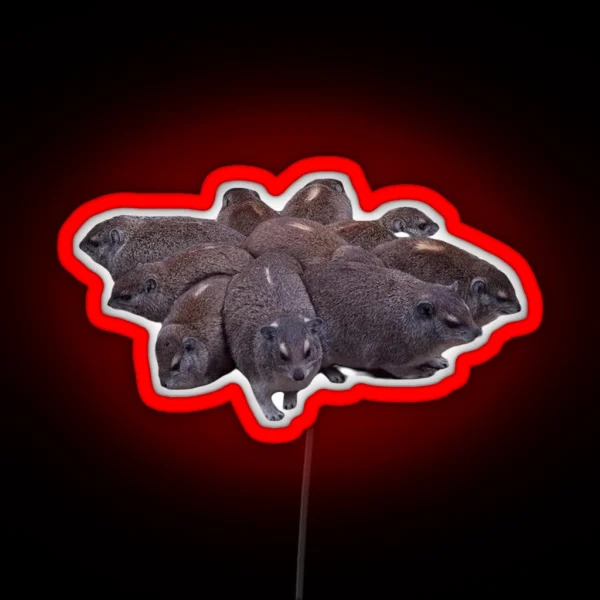 Rock Hyrax Cluster RGB Neon Sign