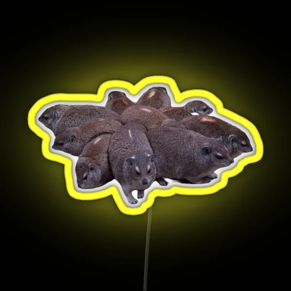 Rock Hyrax Cluster RGB Neon Sign