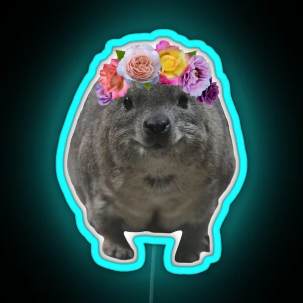 Rock Hyrax Flower Crown RGB Neon Sign