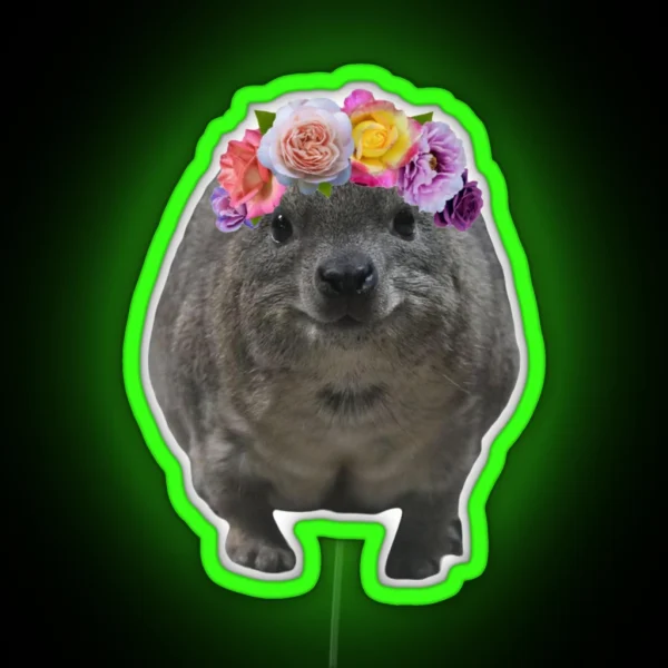Rock Hyrax Flower Crown RGB Neon Sign