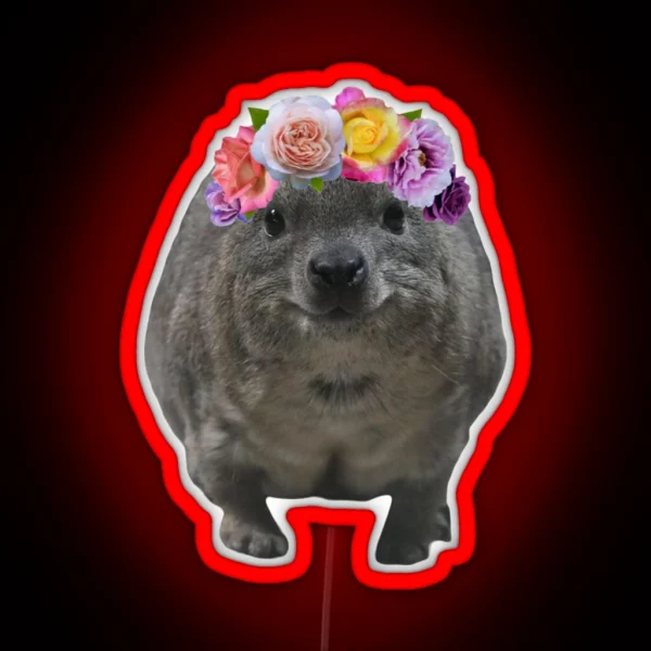 Rock Hyrax Flower Crown RGB Neon Sign