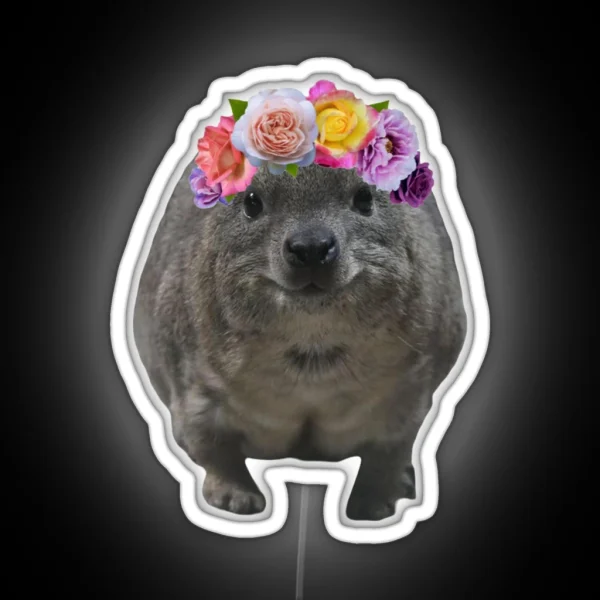 Rock Hyrax Flower Crown RGB Neon Sign