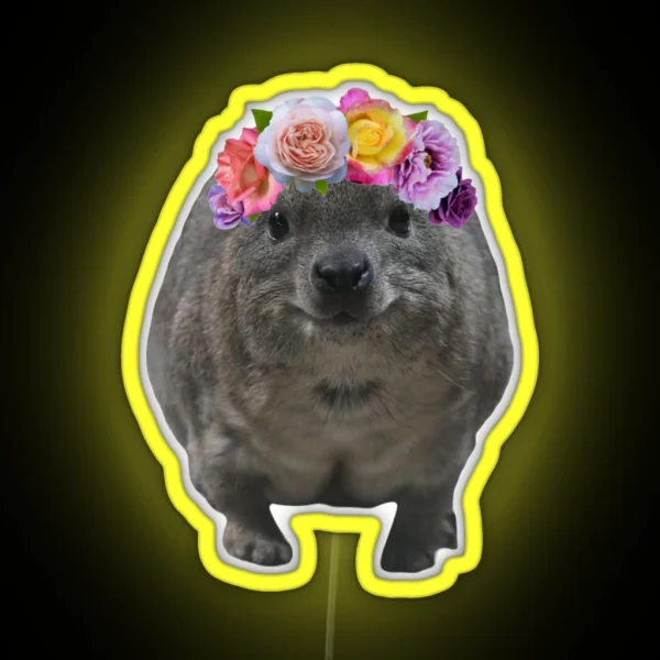 Rock Hyrax Flower Crown RGB Neon Sign