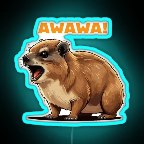 Rock Hyrax Lover Awawa Funny Groundhog Dassi RGB Neon Sign