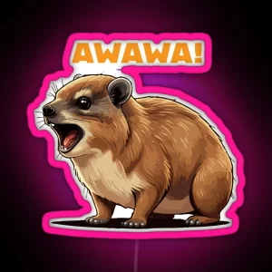 Rock Hyrax Lover Awawa Funny Groundhog Dassi RGB Neon Sign