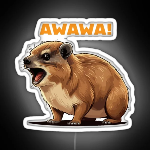 Rock Hyrax Lover Awawa Funny Groundhog Dassi RGB Neon Sign