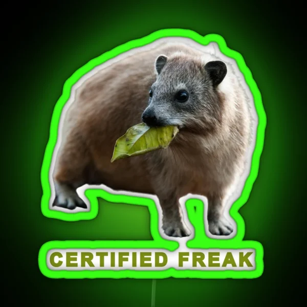 Rock Hyrax Photo Certified Freak Cute Vampire Potato RGB Neon Sign