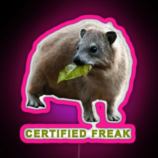 Rock Hyrax Photo Certified Freak Cute Vampire Potato RGB Neon Sign