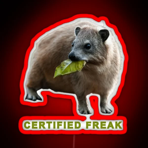 Rock Hyrax Photo Certified Freak Cute Vampire Potato RGB Neon Sign