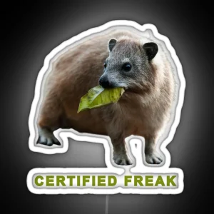 Rock Hyrax Photo Certified Freak Cute Vampire Potato RGB Neon Sign