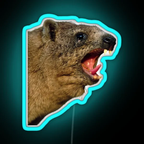 Rock Hyrax Screaming Awawa Dassie Cute Vampire Potato RGB Neon Sign