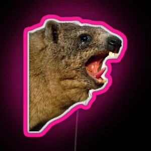 Rock Hyrax Screaming Awawa Dassie Cute Vampire Potato RGB Neon Sign