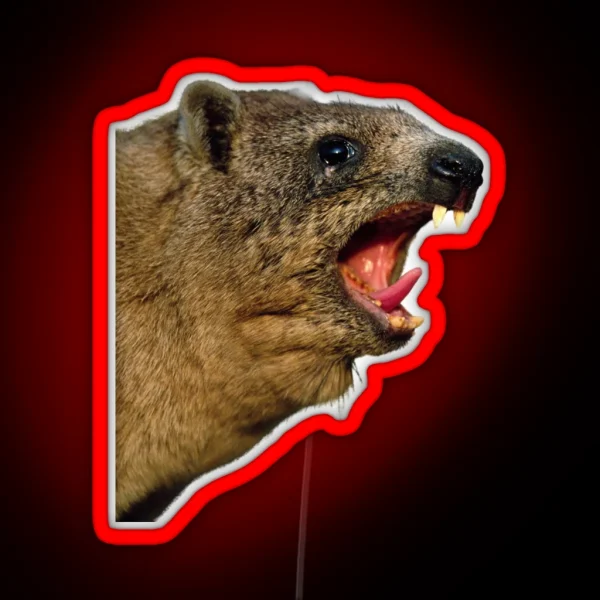 Rock Hyrax Screaming Awawa Dassie Cute Vampire Potato RGB Neon Sign