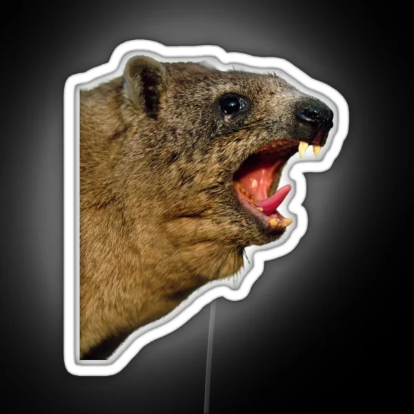 Rock Hyrax Screaming Awawa Dassie Cute Vampire Potato RGB Neon Sign