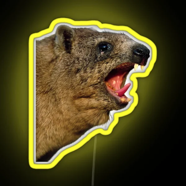 Rock Hyrax Screaming Awawa Dassie Cute Vampire Potato RGB Neon Sign