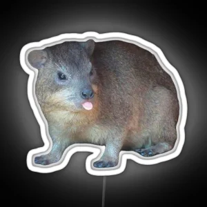 Rock Hyrax Sticking Out Tongue RGB Neon Sign