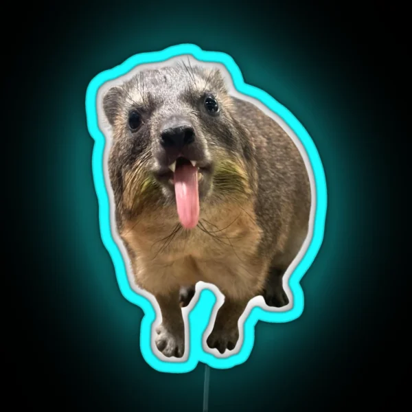 Rock Hyrax Tongue Photo Dassie Cute Vampire RGB Neon Sign