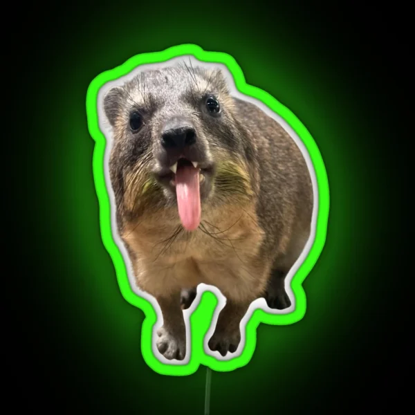 Rock Hyrax Tongue Photo Dassie Cute Vampire RGB Neon Sign
