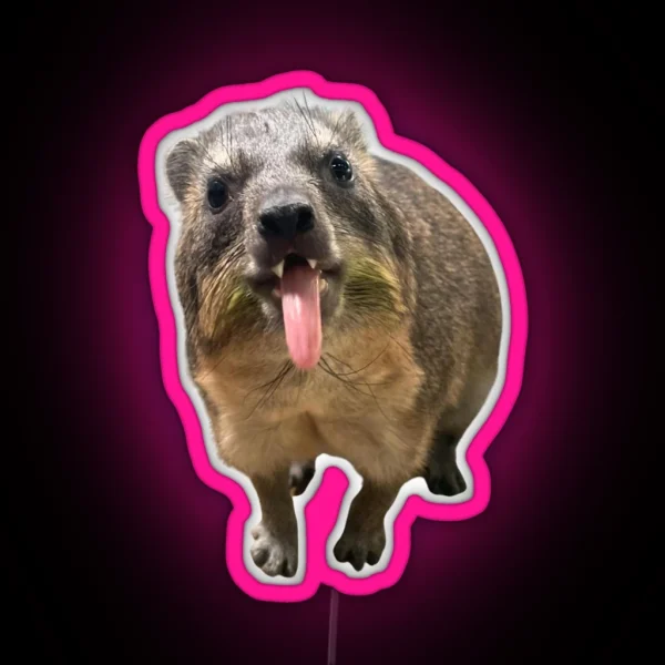 Rock Hyrax Tongue Photo Dassie Cute Vampire RGB Neon Sign