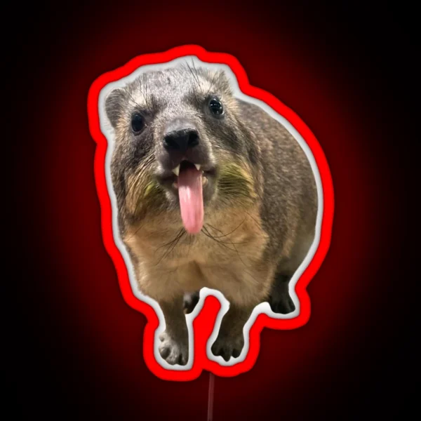 Rock Hyrax Tongue Photo Dassie Cute Vampire RGB Neon Sign