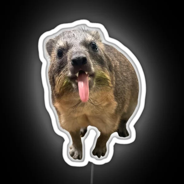 Rock Hyrax Tongue Photo Dassie Cute Vampire RGB Neon Sign