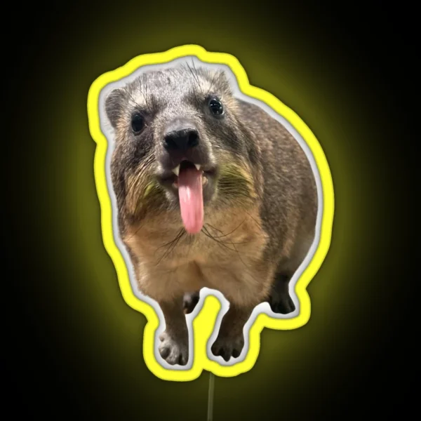 Rock Hyrax Tongue Photo Dassie Cute Vampire RGB Neon Sign