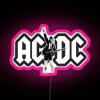 Vibrant RGB Neon Sign in Rock Style with Metal AC DC