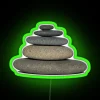 Modern minimalist decorative statement piece with glowing rock art design