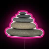 Color-Changing Rock Stack Design with Transparent Background and Neon Accents