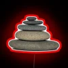 Mountain Landscape Decor Wall Sign with Neon Glowing Rock Layers